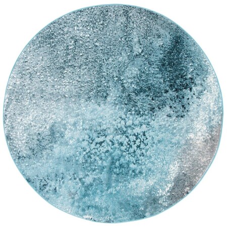 Safavieh Skyler Power Loomed Round Rug; Silver & Blue - 6 ft. 7 in. x 6 ft. 7 in. SKY163G-6R